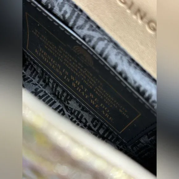 🆕 KURT GEIGER LONDON 🧿 NWOT Lurex Medium Kensington, Gold Rainbow Sequins - Picture 12 of 13